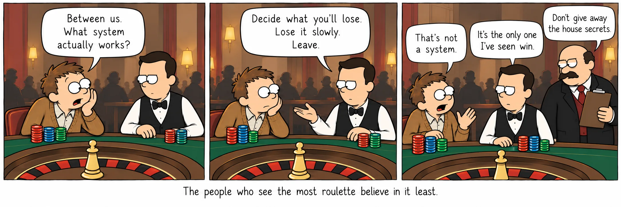 The people who see the most roulette believe in it least.