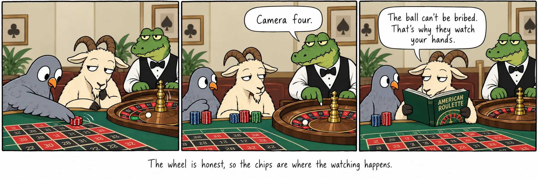 The wheel is honest, so the chips are where the watching happens.