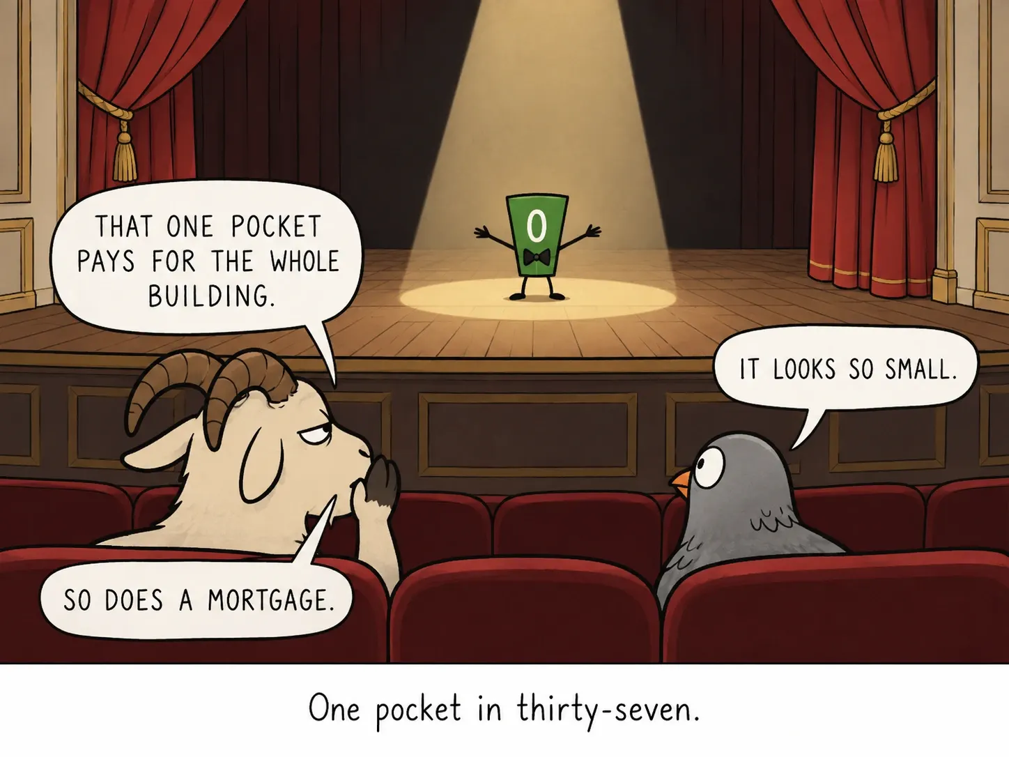 One pocket in thirty-seven.