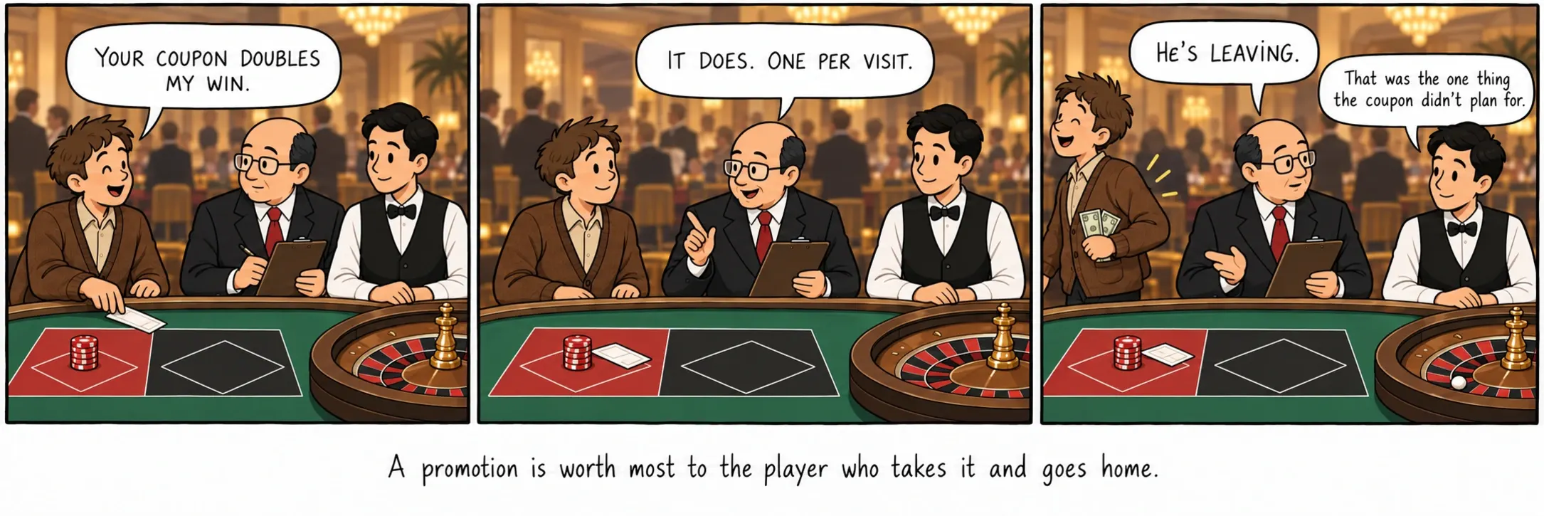 A promotion is worth most to the player who takes it and goes home.
