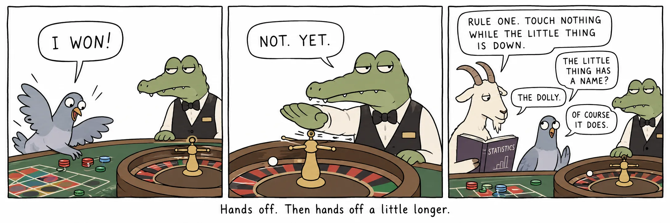 Hands off. Then hands off a little longer.